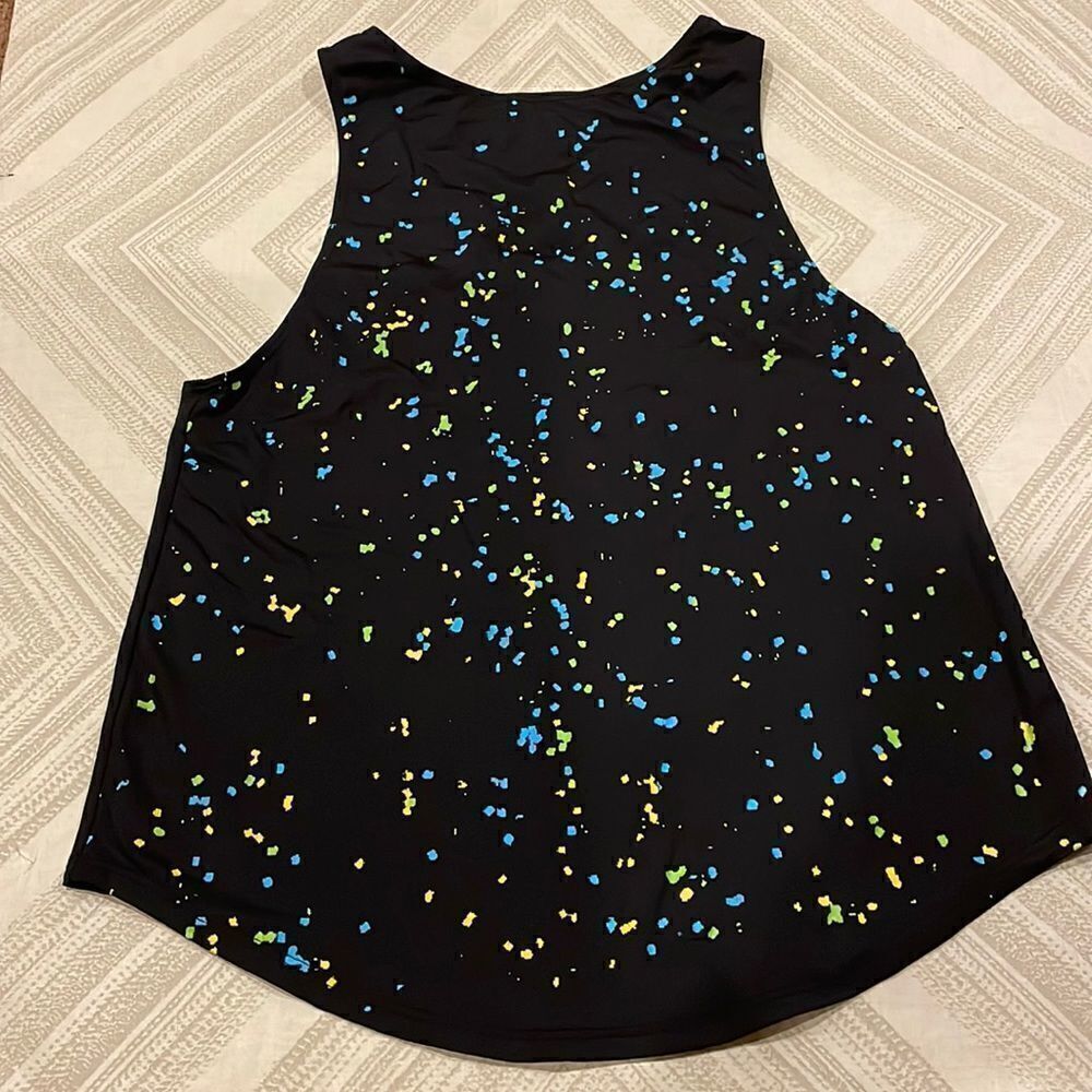 Black Line by Noli Womens Black Confetti Tank Top